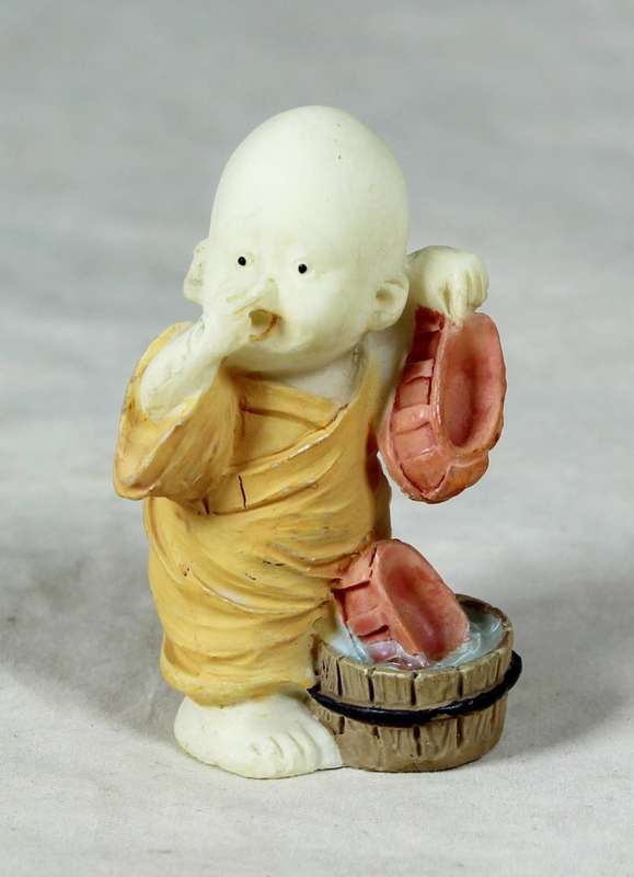 Baby Buddha - Monk Washing his Shoes