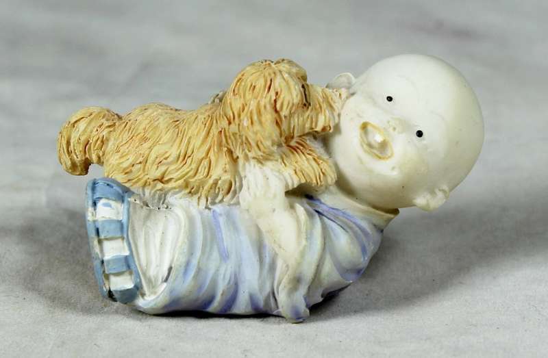 Baby Buddha - Monk Playing with a Puppy