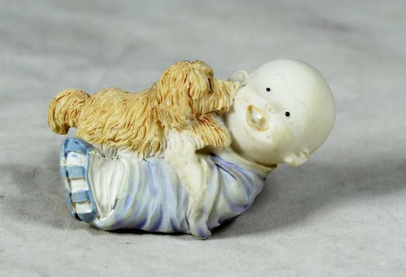 Baby Buddha - Monk Playing with a Puppy