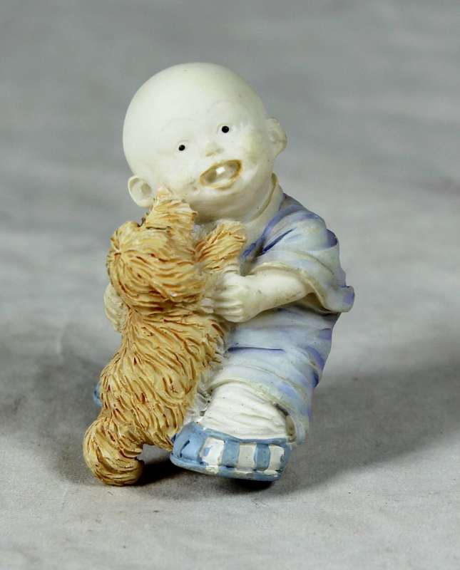 Baby Buddha - Monk Playing with a Puppy