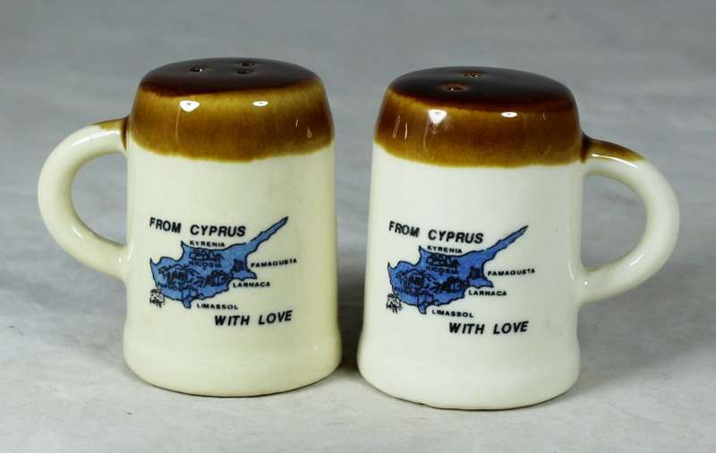 Pair of Cyprus salt and pepper set