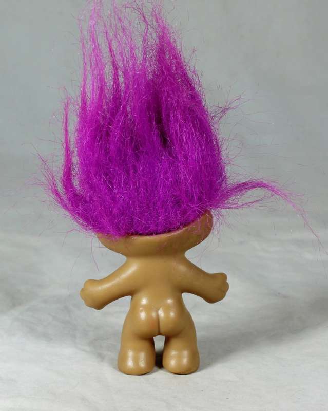 A RUSS TROLL DOLL WITH PURPLE HAIR - BID NOW!!!!