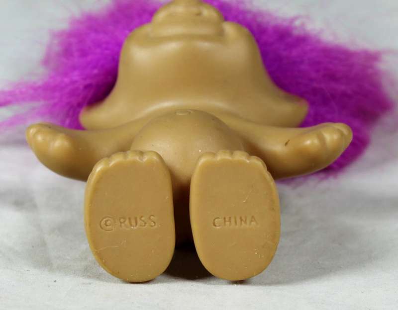 A RUSS TROLL DOLL WITH PURPLE HAIR - BID NOW!!!!