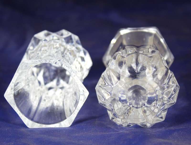 Pair of crystal posy vases