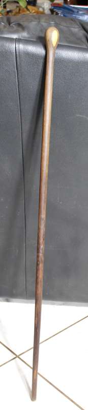 WOODEN CANE WITH INLAY  - BID NOW!!!!