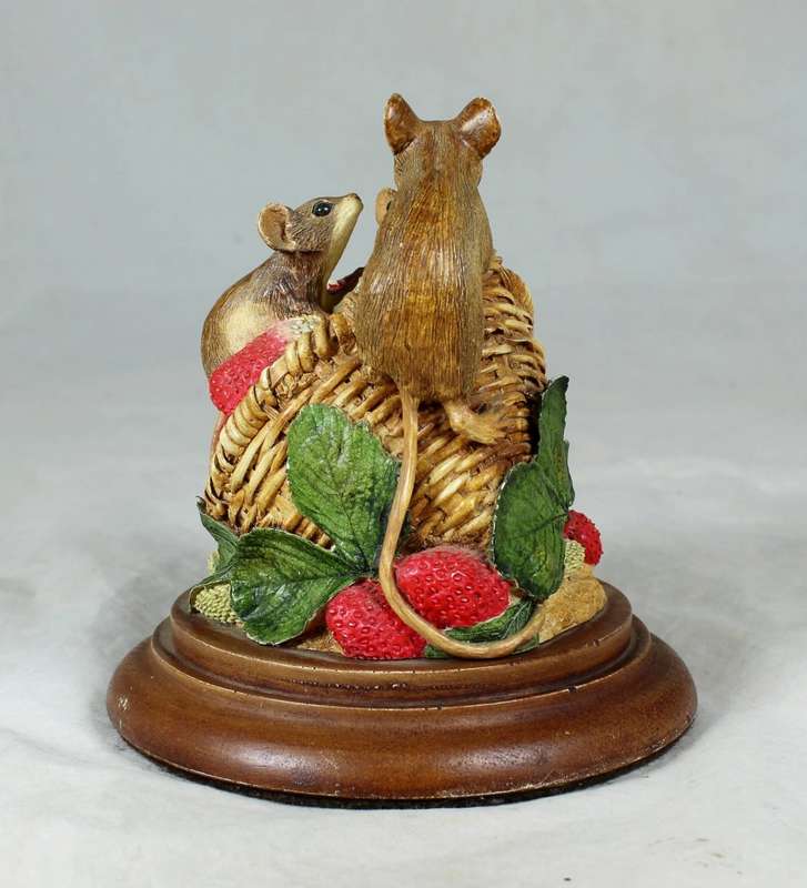 FEATHERS OF KNYSNA-MICE ON A STRAWBERRY BASKET-BID NOW!!