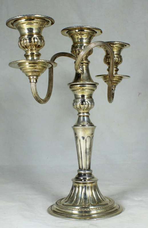 English electroplated hand case candelabra