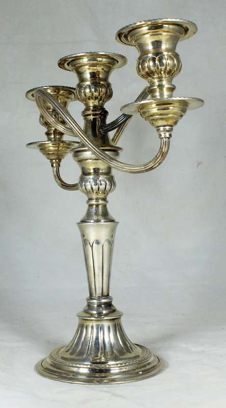 English electroplated hand case candelabra
