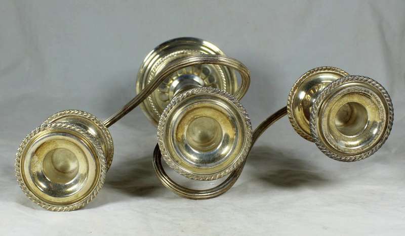 English electroplated hand case candelabra