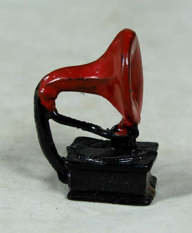 Miniature metal gramophone