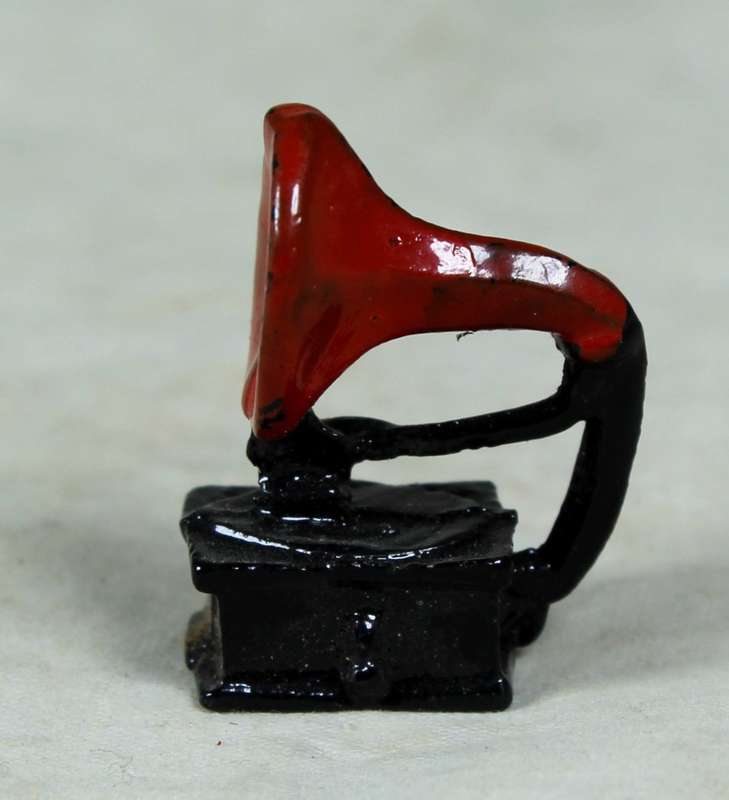 Miniature metal gramophone