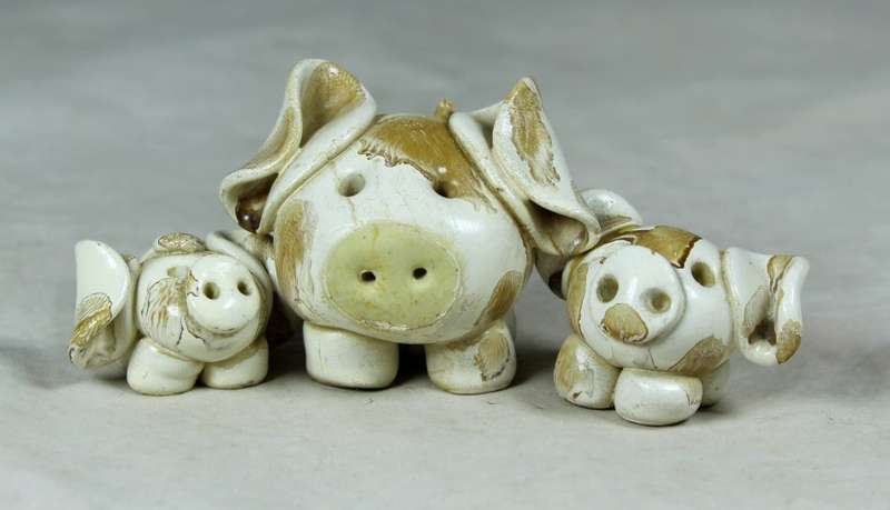 Miniature little pig family