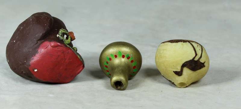 Miniature owl plus jug & painted bead bottle