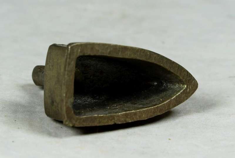 Miniature brass coal iron