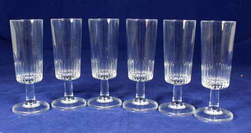 Set of six crystal liquor glasses