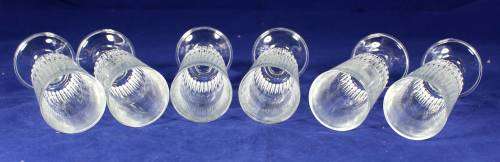 Set of six crystal liquor glasses