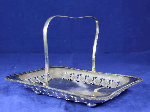 Silver plated swing handle tray