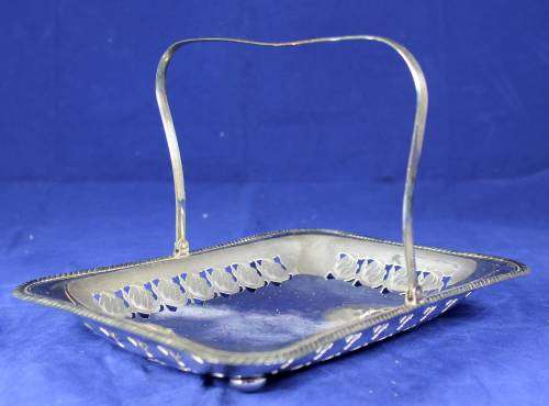 Silver plated swing handle tray