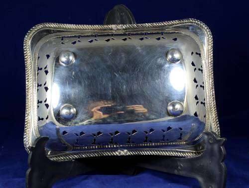 Silver plated swing handle tray