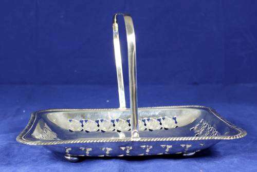 Silver plated swing handle tray
