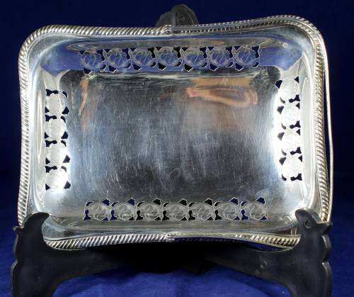 Silver plated swing handle tray