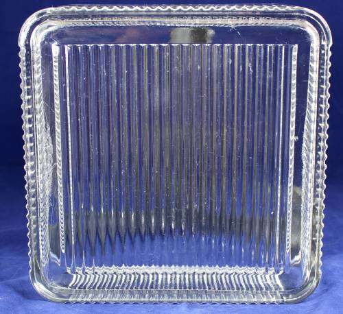 LARGE MOLDED GLASS CONTAINER WITH LID - BID NOW!!