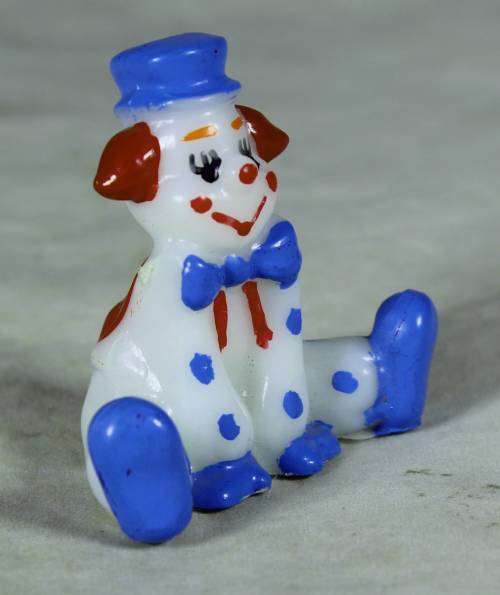 Miniature blue and white clown with red ears
