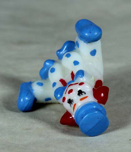 Miniature blue and white clown with red ears