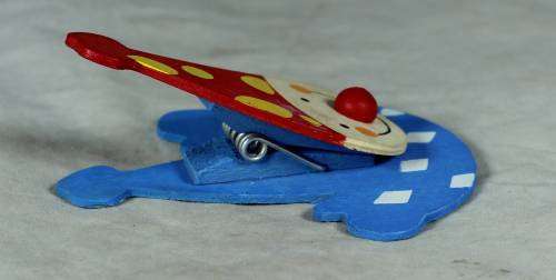 BLUE & RED CLOWN FRIDGE MAGNET & PAPER CLIP