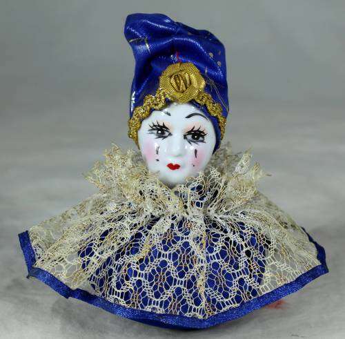 BLUE AND GOLD MADAM BAG CLOWN  - BID NOW!!