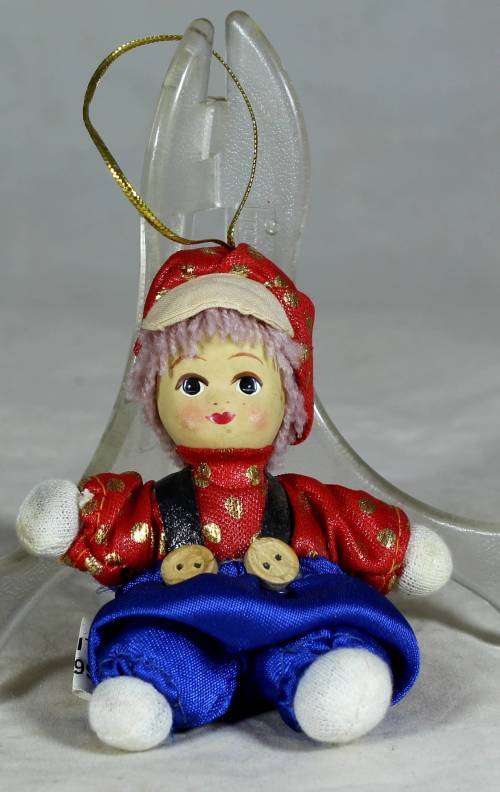 LITTLE GIRL CLOWN DRESSED IN RED AND BLUE  - BID NOW!!