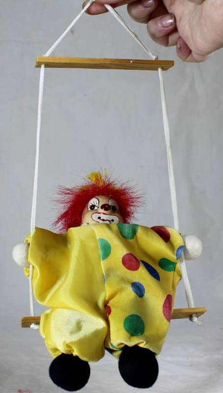 CLOWN SITTING ON A ROPE   - BID NOW!!