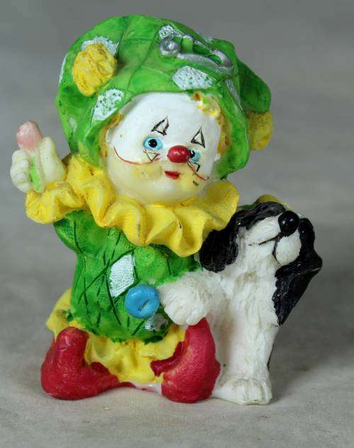 MOLDED CLOWN WITH HIS DOG - BID NOW!!