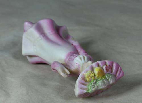 Ceramic Victorian lady waving