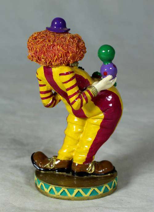 MOLDED CLOWN ON A STAND JUGGLING BALLS - BID NOW!!