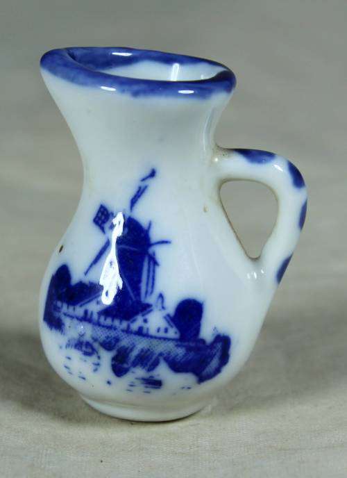 Miniature porcelain blue and white jug