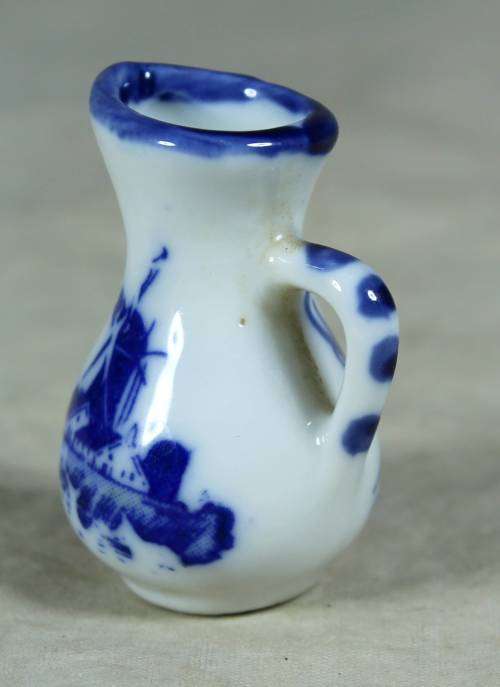 Miniature porcelain blue and white jug