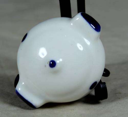 Miniature porcelain blue & white sugar bowl