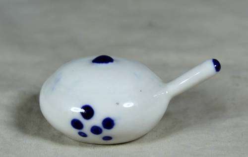 Miniature porcelain blue and white frying pan