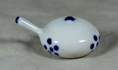 Miniature porcelain blue and white frying pan