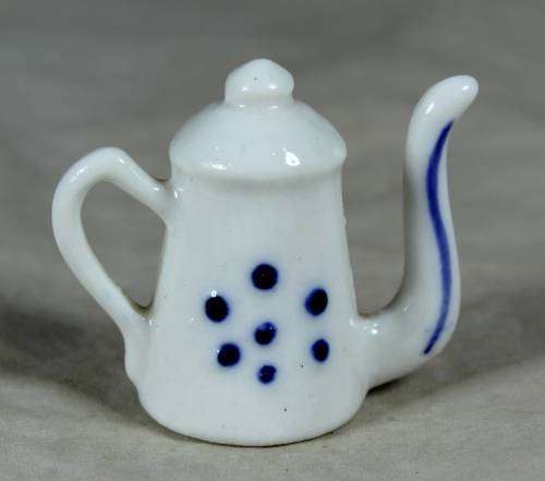Miniature porcelain blue & white kettle