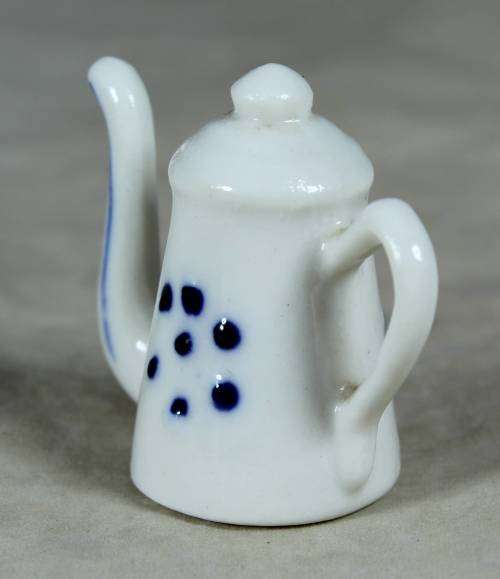 Miniature porcelain blue & white kettle