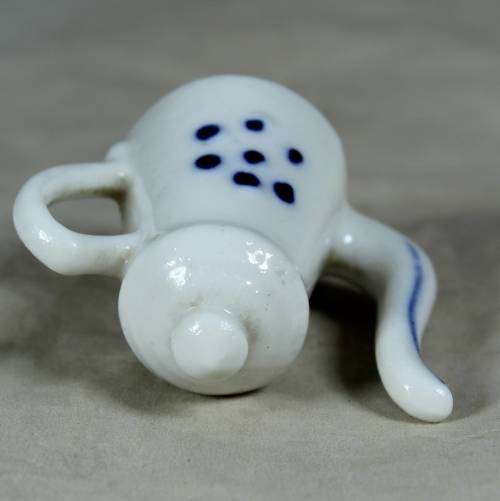 Miniature porcelain blue & white kettle