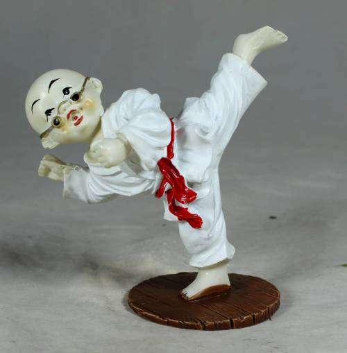 Kung Fu Buddha showing of his kicking skills