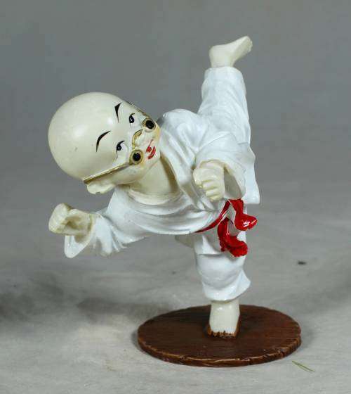 Kung Fu Buddha showing of his kicking skills