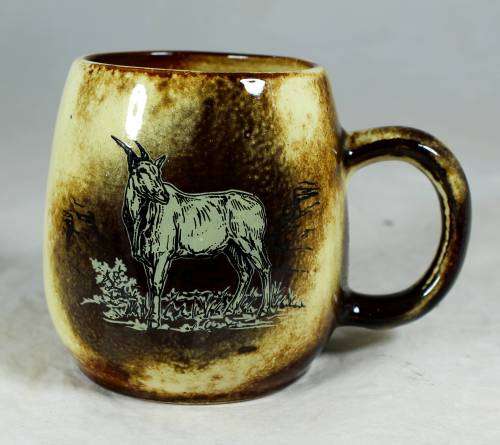 HAND MADE CRESCENT WILLIAM PRETORIUS GAME RESERVE MUG - BID NOW