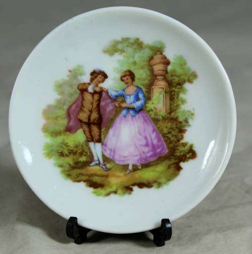 Limoges France display plate - Victorian couple