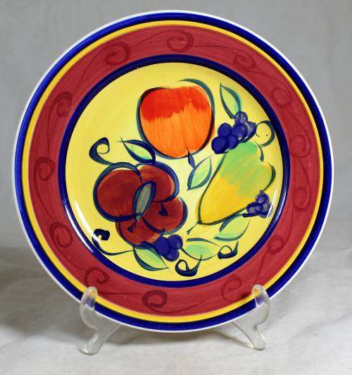 Ceramic display plate with flower motif