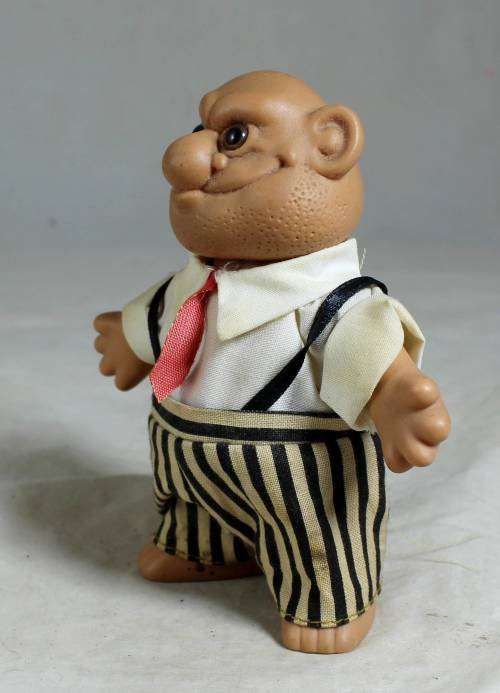 BALD TRUSS TROLL DRESSED IN A STRIPED PANTS & A RED TIE - (HANDSOME) BID NOW!!
