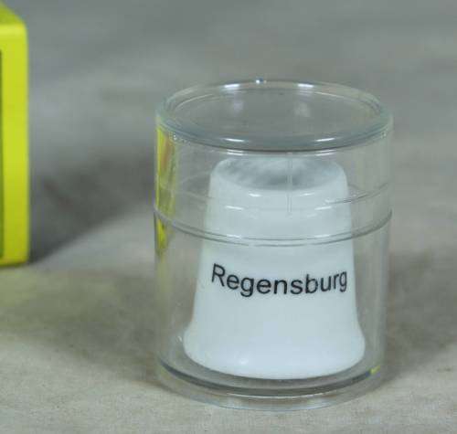 Souvenir thimble - Regensburg Germany - in a holder